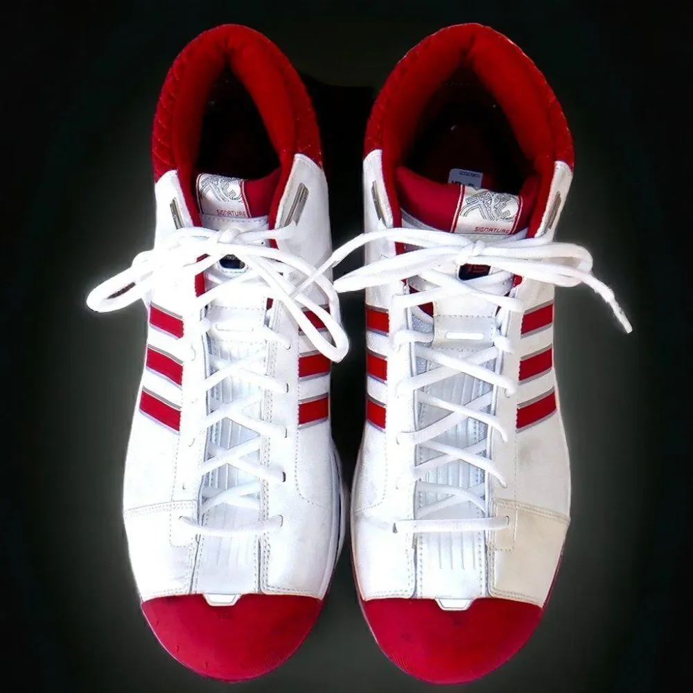 Adidas white/red TS Pro Model Basketball Hi-top sneakers